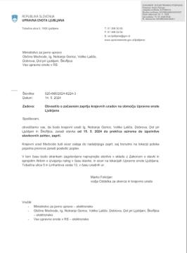 OBVESTILO UPRAVNA ENOTA LJUBLJANA